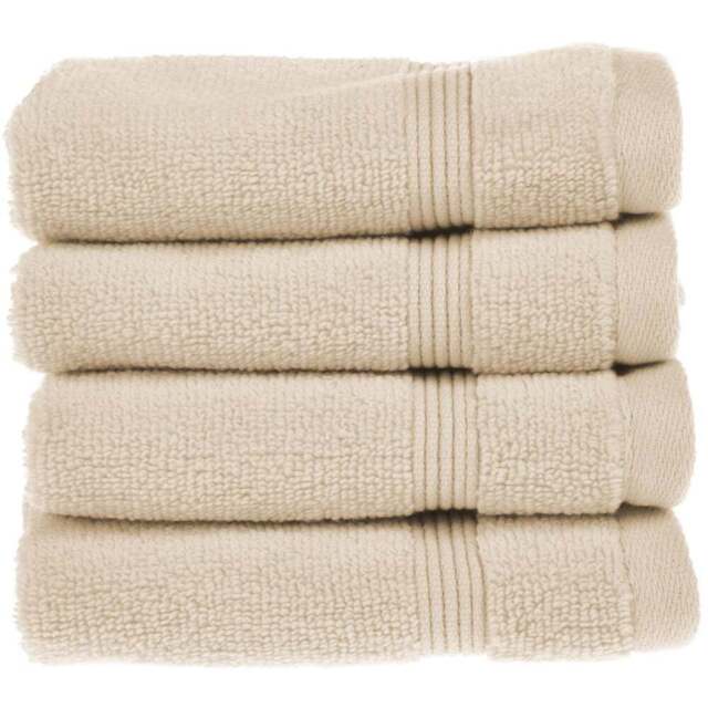 Allure Bath Fashions Luxury Zero Twist Egyptian Cotton Cream Face Cloth 4 Pack - Size: 30 x 30cm - Wilko - image 1