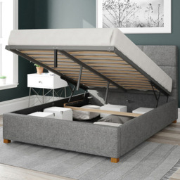 Aspire Caine Small Double Grey Saxon Twill Ottoman Bed - Aspire Beds - Wilko - thumbnail 3