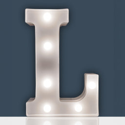 St Helens Battery Operated 3D LED Letter L Light - Size: 14 x 3 x 22cm - White - Wilko - thumbnail 3