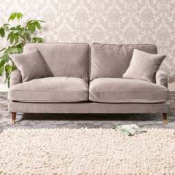 Mackenzie 3 Seater Grey Plush Velvet Sofa - Artemis Home - Wilko - thumbnail 1