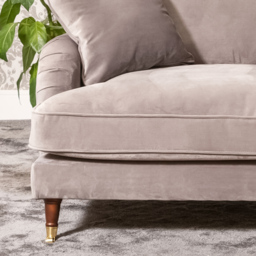Mackenzie 3 Seater Grey Plush Velvet Sofa - Artemis Home - Wilko - thumbnail 4