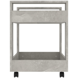 vidaXL 2 Shelf Concrete Grey Wooden Desk Trolley - Size: 60 x 60 x 45cm - Wilko - thumbnail 7