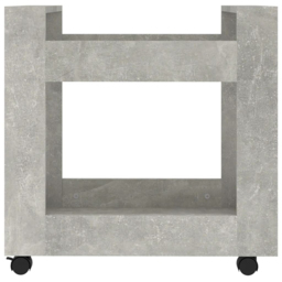 vidaXL 2 Shelf Concrete Grey Wooden Desk Trolley - Size: 60 x 60 x 45cm - Wilko - thumbnail 6