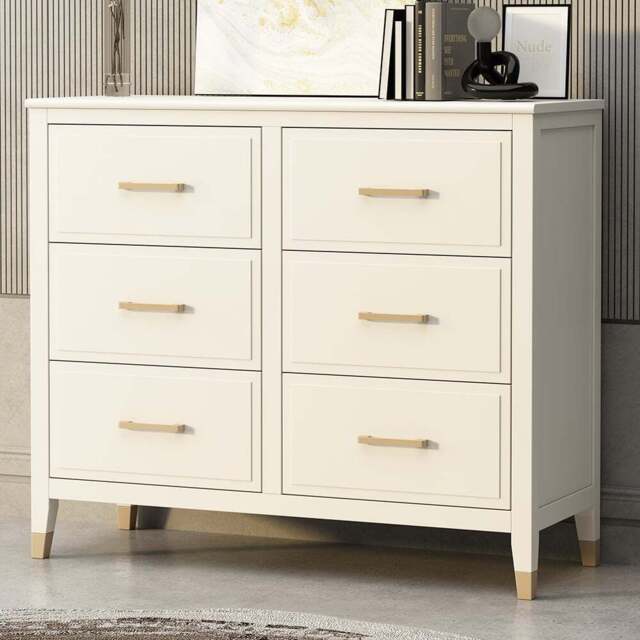 Palazzi 6 Drawer White Chest of Drawers - Wilko - image 1