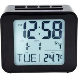 Acctim Cole RC Black Digital Alarm Clock - Size: 4 x 7.2 x 6cm - Wilko - thumbnail 1