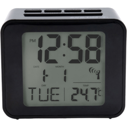 Acctim Cole RC Black Digital Alarm Clock - Size: 4 x 7.2 x 6cm - Wilko - thumbnail 3