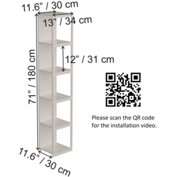 Decorotika Texas 5 Shelf Gold and White Bookshelf - Size: 180 x 30 x 30cm - Multi - Wilko - thumbnail 5