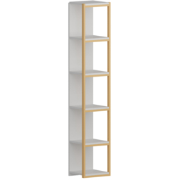 Decorotika Texas 5 Shelf Gold and White Bookshelf - Size: 180 x 30 x 30cm - Multi - Wilko - thumbnail 3
