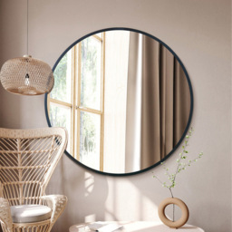 The Fenestra Black Metal Wall Mirror 120 x 120cm - MirrorOutlet - Wilko - thumbnail 3