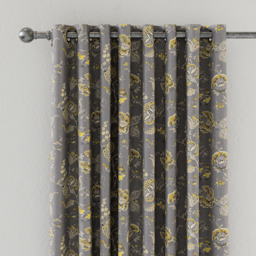 V&A Palampore Trail Grey Lined Blackout Pencil Pleat Curtains 168 x 137cm - Size: W 168 x D 138cm - Wilko - thumbnail 3