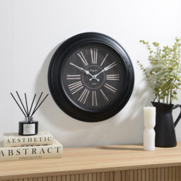 Round Wall Clock Black - Wilko - thumbnail 2