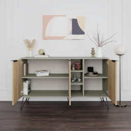 Decortie Clara Ash Green and Oak Console Sideboard - Multi - Wilko - thumbnail 4