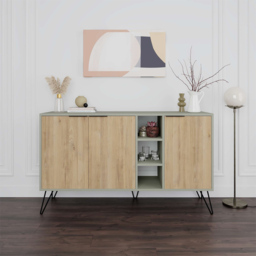 Decortie Clara Ash Green and Oak Console Sideboard - Multi - Wilko - thumbnail 5