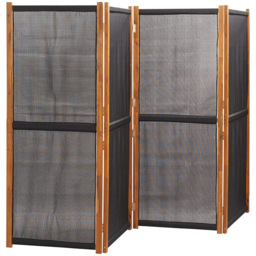 vidaXL Black Wooden 4 Panel Room Divider 280 x 180cm - Size: 4 Panels - Wilko - thumbnail 3