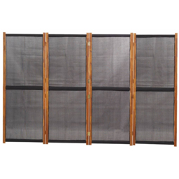 vidaXL Black Wooden 4 Panel Room Divider 280 x 180cm - Size: 4 Panels - Wilko - thumbnail 4
