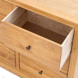 Cabinet Bits Lucca 6 Drawer Brown Brass Knob Chest of Drawers - Wilko - thumbnail 7