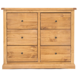 Cabinet Bits Lucca 6 Drawer Brown Brass Knob Chest of Drawers - Wilko - thumbnail 4