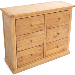 Cabinet Bits Lucca 6 Drawer Brown Brass Knob Chest of Drawers - Wilko - thumbnail 5