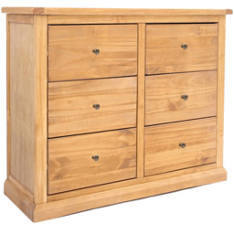 Cabinet Bits Lucca 6 Drawer Brown Brass Knob Chest of Drawers - Wilko - thumbnail 3