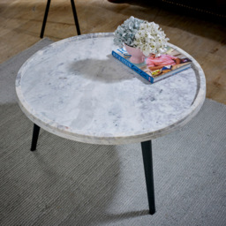 Brooklyn Opal White Marble Top Round Coffee Table - Brown - Wilko - thumbnail 7