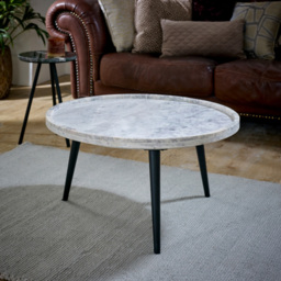 Brooklyn Opal White Marble Top Round Coffee Table - Brown - Wilko - thumbnail 5