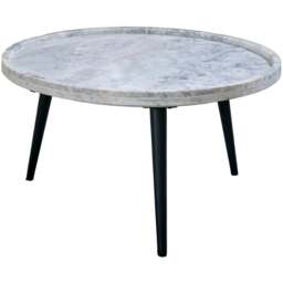 Brooklyn Opal White Marble Top Round Coffee Table - Brown - Wilko - thumbnail 3