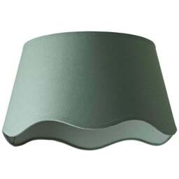 ValueLights Mabel Scalloped Bottom Sage Green Linen Large Shade - Size: 25.5 x 45 x 45cm - Wilko