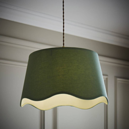ValueLights Mabel Scalloped Bottom Sage Green Linen Large Shade - Size: 25.5 x 45 x 45cm - Wilko - thumbnail 4