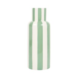 Ceramic Stripe VaseGreen - Wilko