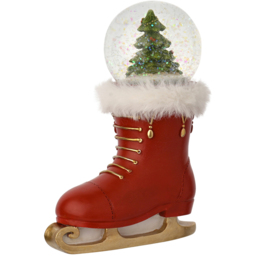 The Seasonal Gift Co Regal Tidings Red Ice Skate Snow Globe with Christmas Tree Decoration 12cm - Size: 12 x 16 x 8cm - The Seasonal Gift Co. - Wilko - thumbnail 1