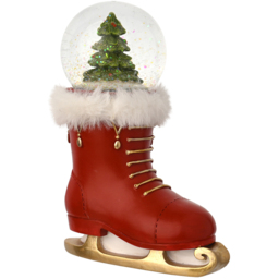 The Seasonal Gift Co Regal Tidings Red Ice Skate Snow Globe with Christmas Tree Decoration 12cm - Size: 12 x 16 x 8cm - The Seasonal Gift Co. - Wilko - thumbnail 4