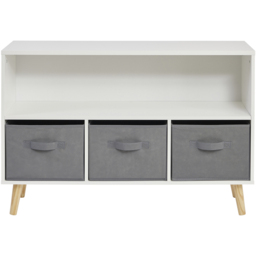 Liberty House Toys Kids Shelf and Fabric Bins Storage - White - Wilko - thumbnail 4