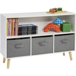 Liberty House Toys Kids Shelf and Fabric Bins Storage - White - Wilko - thumbnail 5