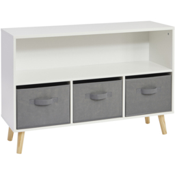 Liberty House Toys Kids Shelf and Fabric Bins Storage - White - Wilko - thumbnail 3