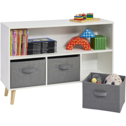Liberty House Toys Kids Shelf and Fabric Bins Storage - White - Wilko - thumbnail 6