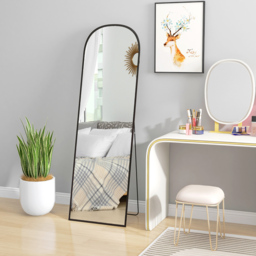Portland Black Frame Aluminium Alloy Full Length Floor Mirror 161.5 x 50cm - Size: 160 x 50cm - Wilko - thumbnail 4