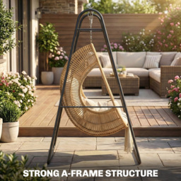 Outsunny Black Hanging Hammock Chair Stand - Size: 183 x 132 x 104cm - Wilko - thumbnail 5