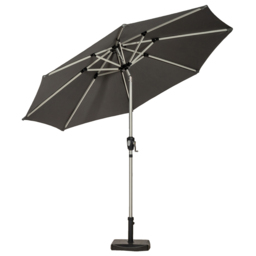 Royalcraft Grey Crank and Tilt LED Parasol 2.7m - Wilko