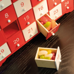 St Helens Red and White Wooden Advent Calendar - Size: 6 x 30 x 30cm - Multi - Wilko - thumbnail 4