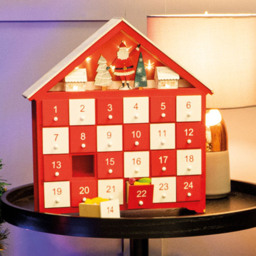 St Helens Red and White Wooden Advent Calendar - Size: 6 x 30 x 30cm - Multi - Wilko - thumbnail 5