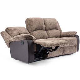Furniture Online Postana 3 Seater Brown High Back Jumbo Cord Manual Recliner Sofa - Wilko - thumbnail 6