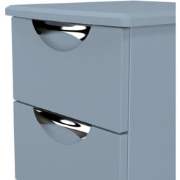 Crowndale Camden 3 Drawer Denim Blue Bedside Cabinet Ready Assembled - Wilko - thumbnail 6