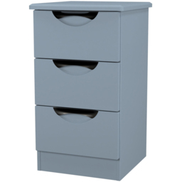 Crowndale Camden 3 Drawer Denim Blue Bedside Cabinet Ready Assembled - Wilko - thumbnail 4