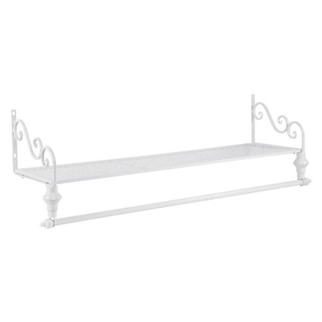 Living and Home Wall Mounted White Garment Hanging Rail 60cm - Size: 60 x 28 x 7cm - Wilko - image 1