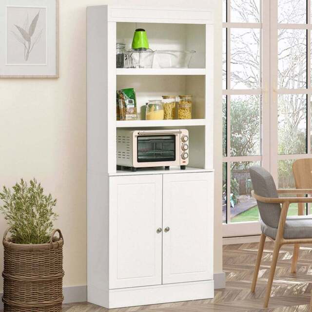 Portland 2 Door 3 Shelf White Display Cabinet - Wilko - image 1