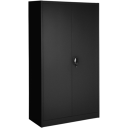 Tectake 5 Shelf Black Lockable Filing Cabinet Set of 2 - Size: 180 x 90 x 40cm - Wilko - thumbnail 3