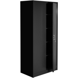 Tectake 5 Shelf Black Lockable Filing Cabinet Set of 2 - Size: 180 x 90 x 40cm - Wilko - thumbnail 5