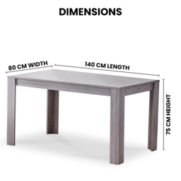 Kosy Koala 6 Seater Grey Wooden Dining Table - Wilko - thumbnail 5