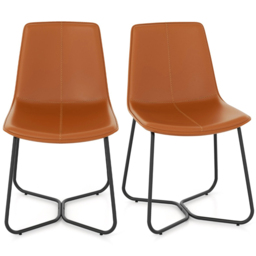 Costway Set of 2 Brown Vintage Sichting Dining Chair - Wilko - thumbnail 3