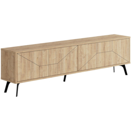 Decortie Dune 4 Door Oak TV Unit - Size: 50.0  x 180.0  x 29.6 cm - Cream - Wilko - thumbnail 3